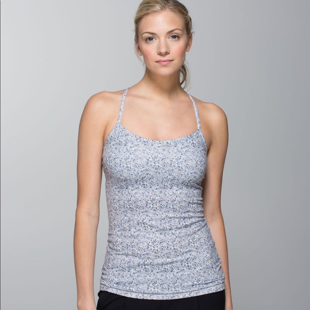 Lululemon Power Y Tank Top *Luon Petite Fleur Silver Spoon size 8